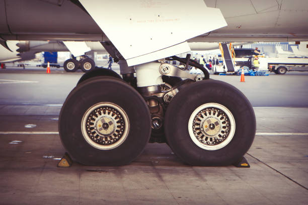 Detail of aircraft landing gear