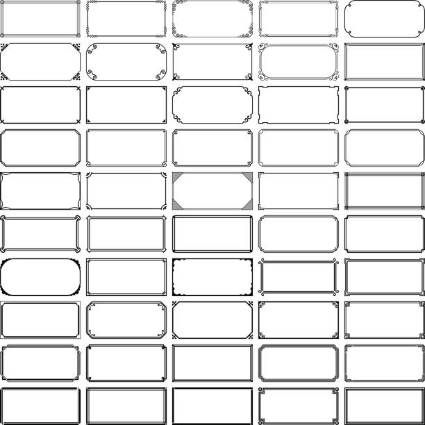 50 사각형 프레임 (세트 1) - rectangular frame stock illustrations