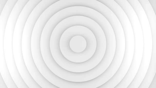 White circles growing 3D animation seamless loop