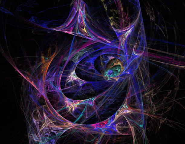 istock image of one Digital Fractal on Black Color 697201276