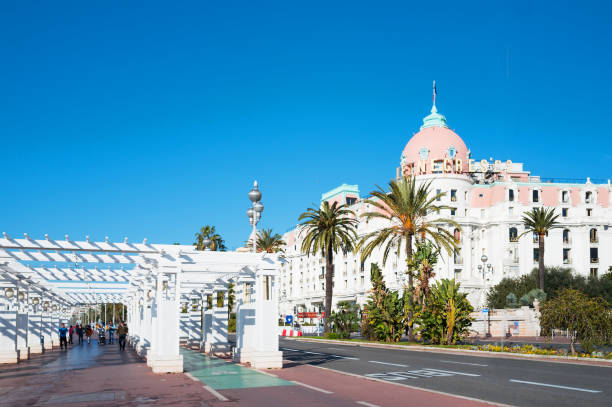 Nice, France - March 19, 2016: A famous luxury hotel in the Promenade des Anglais