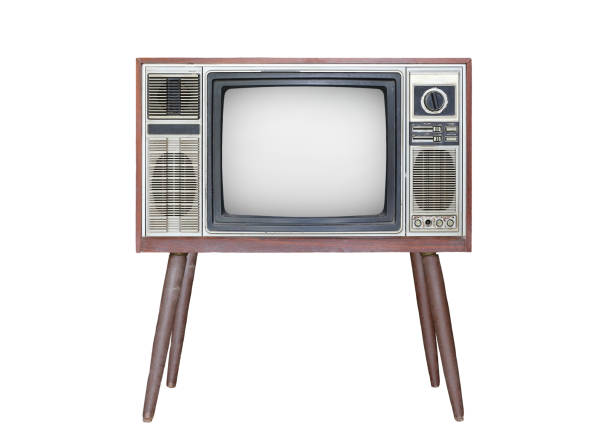 istock Classic Vintage Retro Style old television isolated on white background. 697210724