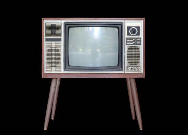 istock Classic Vintage Retro Style old television isolated on black background. 697210832