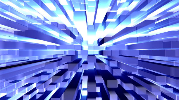 istock Abstract 3D futuristic background, blue color theme 697219006