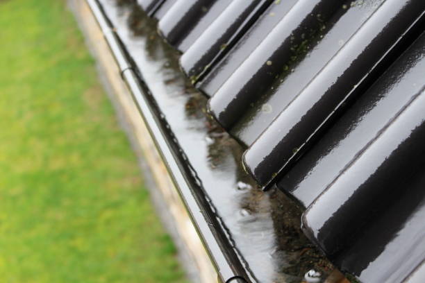 istock An image of a drain with raindrops 697225626