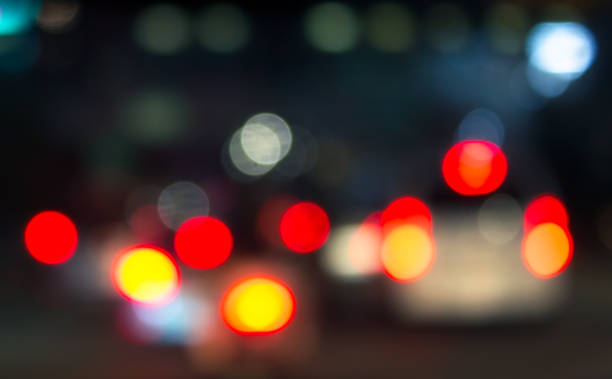 istock Defocus Car Tail Lights in The Night 697232206