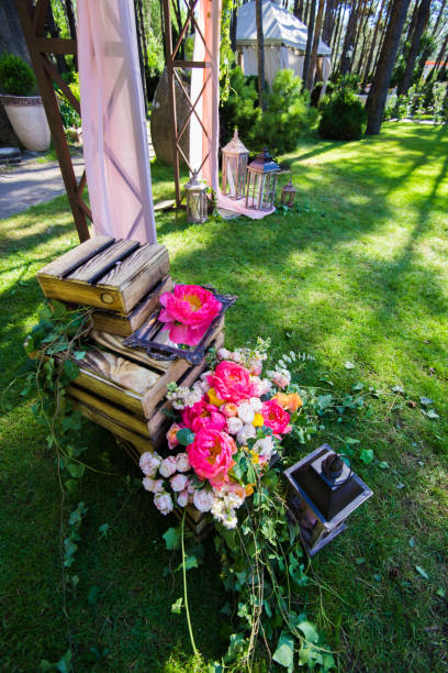 istock An authentic vibrant floral decoration. Wedding arch design concept. Colorful summer decor. Stunning colors. 697234944