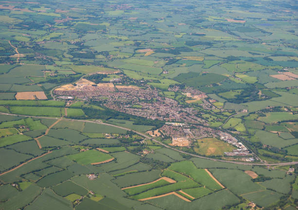 istock Aerial view of Dunmow, UK 697240038
