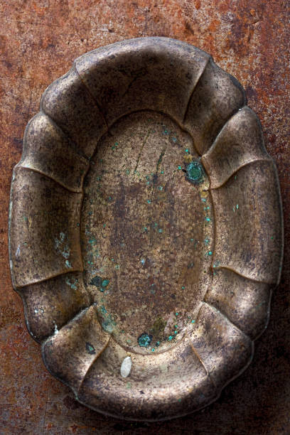 istock Vintage platter on metal sheet 697242364