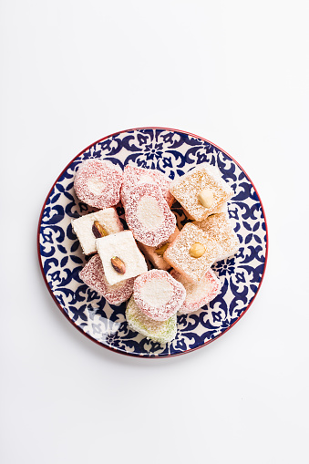 Delicious Turkish Delights on White Background