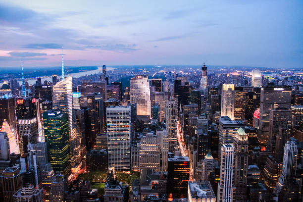 istock US New York Sunset High View 697256518