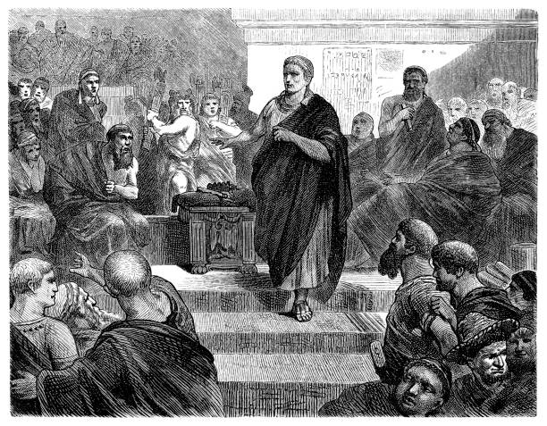 Ancient Rome : Politic Assembly illustration of a Ancient Rome : Politic Assembly ancient roman civilization stock illustrations