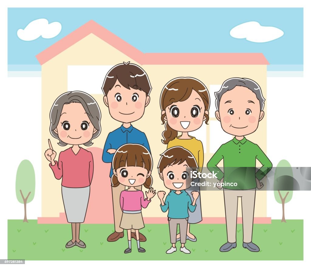 3 세대 가족 및 집 가족에 대한 스톡 벡터 아트 및 기타 이미지 - 가족, 남자, 등장인물 - Istock