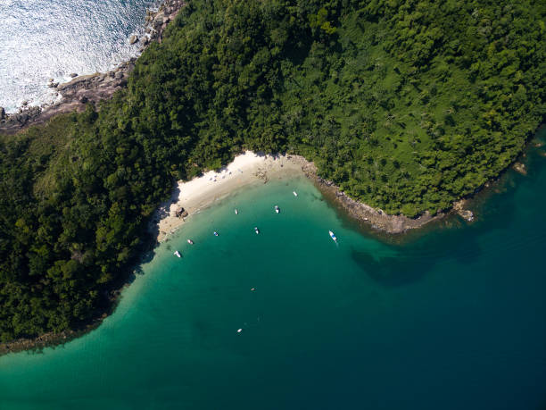 istock Top view of a exotic beach 697293262