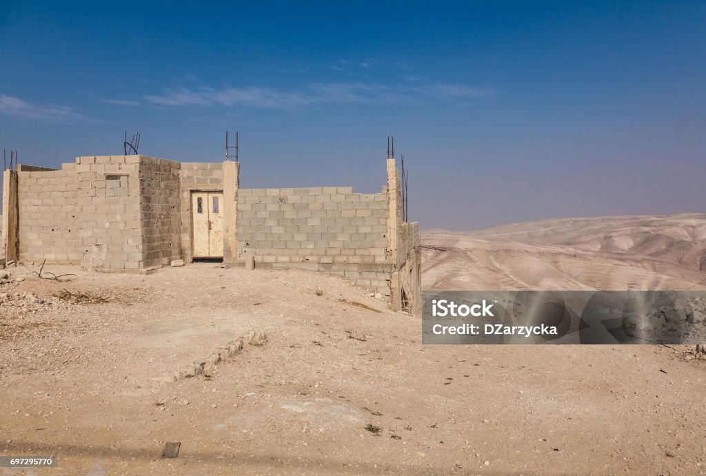 Judaean desert, east from Jerusalem Judaean Desert, West Bank 19 November 2013.  Ubediyya village in Judaean desrt is east from Jerusalem and west from Dead Sea  in Palestine, West Bank. Architecture Stock Photo