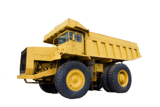 camion minerario isolato - caterpillar truck foto e immagini stock
