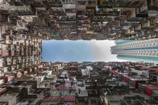 istock City apartment bottom view, Hong Kong 697296248