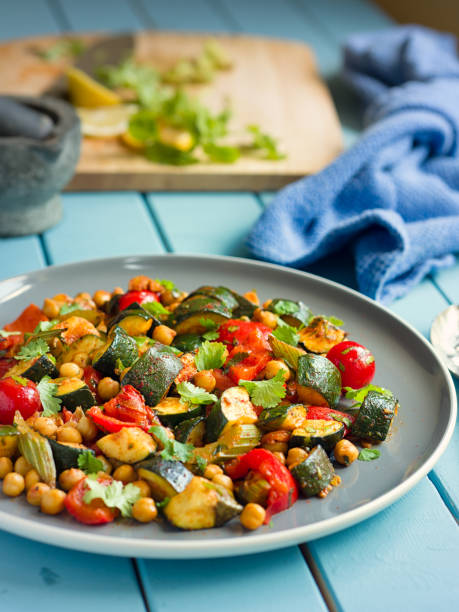 istock Spicy roasted vegetable with chickpeas 697299132