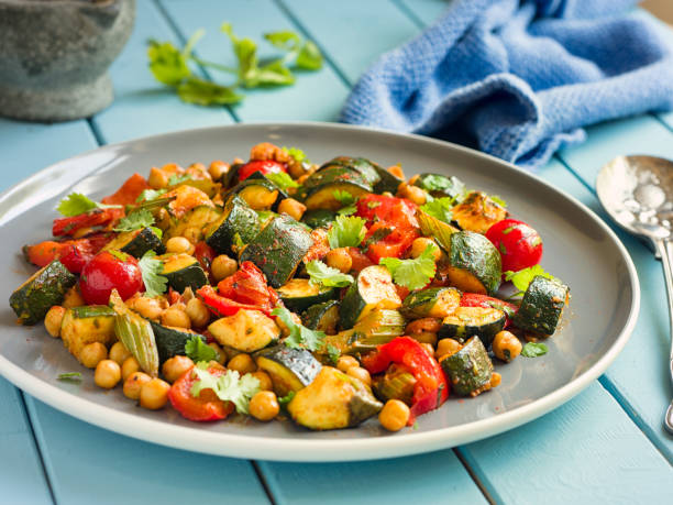 istock Spicy roasted vegetable with chickpeas 697299156