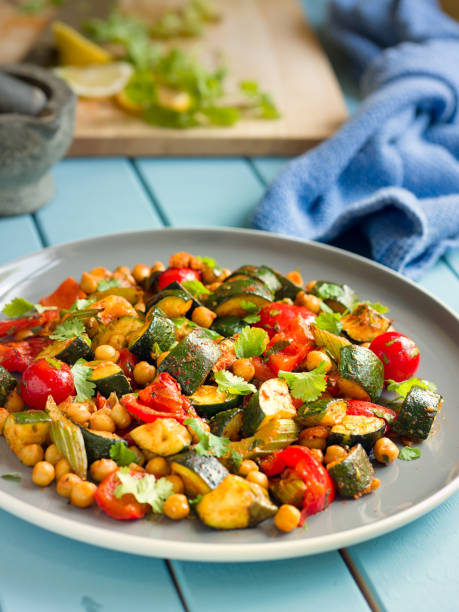 istock Spicy roasted vegetable with chickpeas 697299158