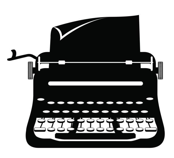 ilustraciones, imágenes clip art, dibujos animados e iconos de stock de máquina de escribir vieja icono vintage retro stock vector ilustración - typewriter retro revival old fashioned obsolete