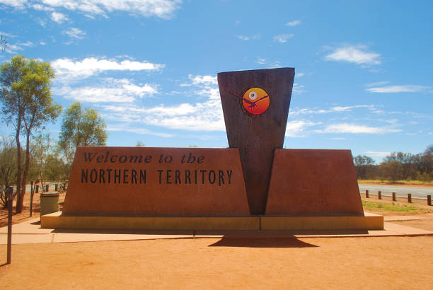 istock Northern territory sign at the boarder, outback, Australia. 697312966