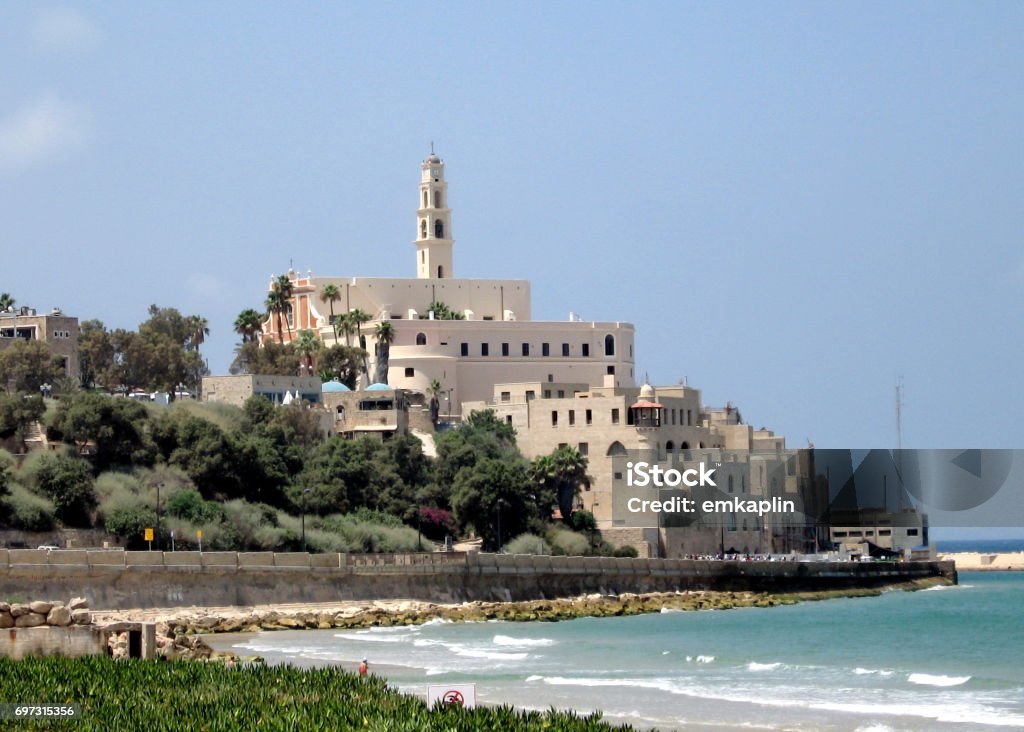 Jaffa city over the sea 2007 The view to Jaffa from Tel Aviv in Israel Ancient Stock Photo