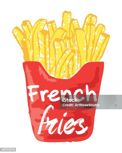 French Fries Sticker Stock Illustration - Download Image Now - Cheese, Clip Art, Close-up