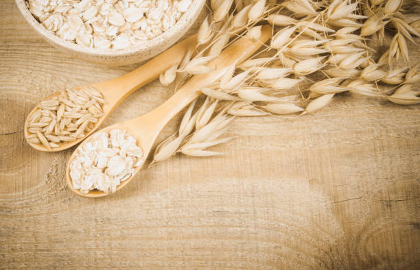 istock Oatmeal and oatmeal. Close up. 697344048