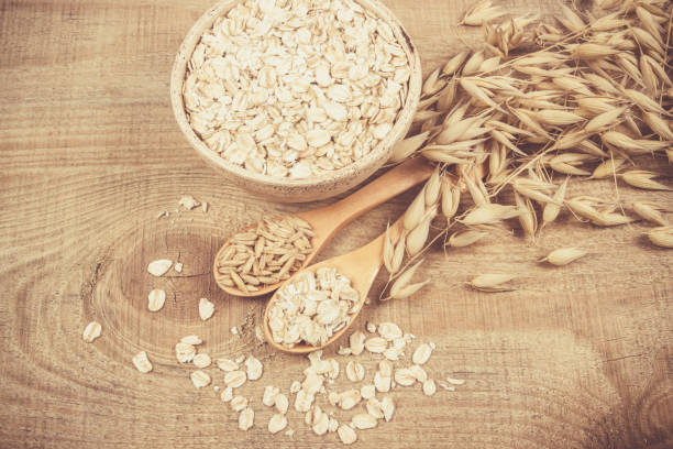 istock Oatmeal and oatmeal. Close up. 697344598