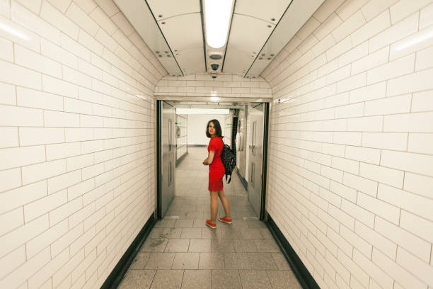 Woman in a subway station