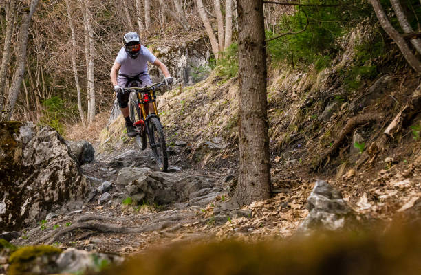 istock Mountain biker extreme Verbier 697349222
