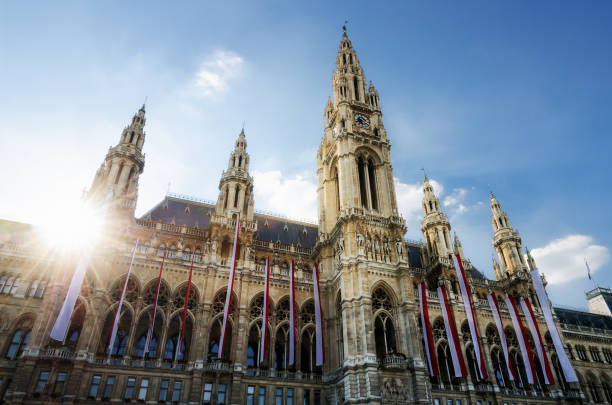 Vienna City Hall, Austria stock photo