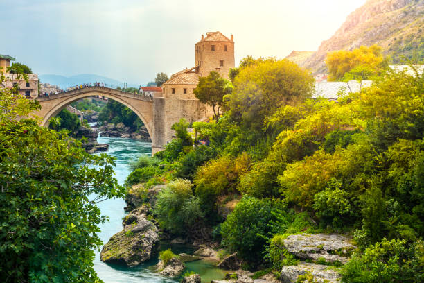 Mostar bridge Mostar bridge in Bosnia and Herzegovina. mostar stock pictures, royalty-free photos & images