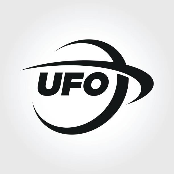 UFO Typography Symbol illustration an amazing UFO Typography Symbol illustration extrasolar planet stock illustrations