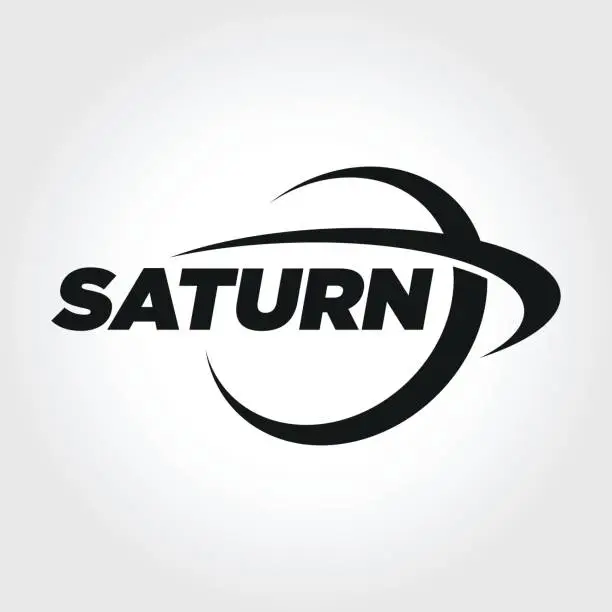 Vector illustration of Planet Saturn Typography Symbol illustration