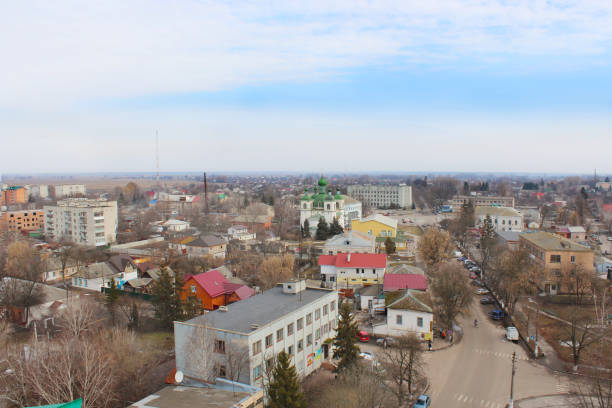 Panorama of Kozelets town from above