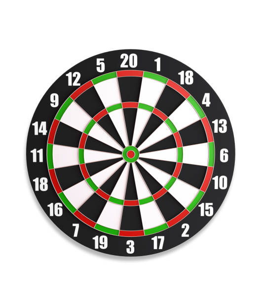 dartboard isolato su bianco - target aspirations number leisure games foto e immagini stock