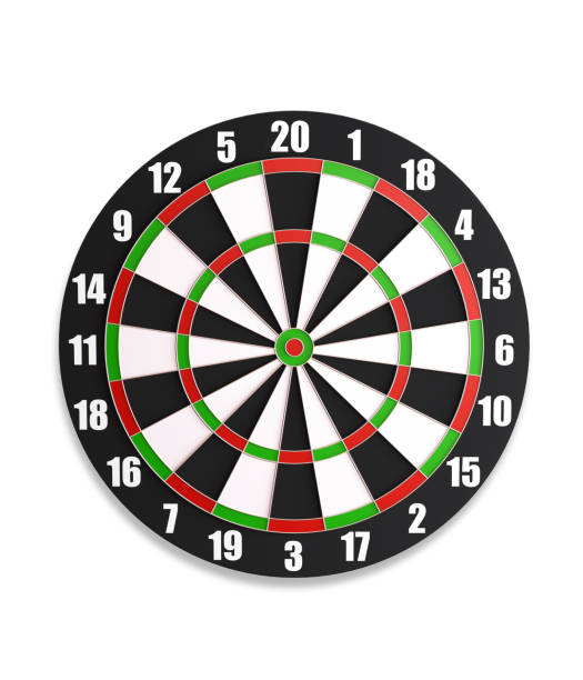 白で隔離ダーツボード - dartboard darts scoreboard leisure games ストックフォトと画像