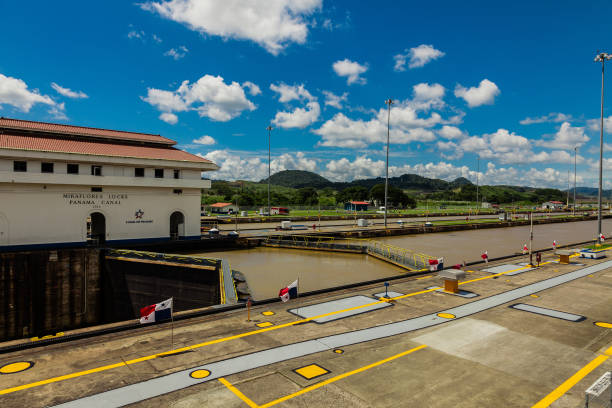 Panama City: Miralflores locks at the Panama Canal.