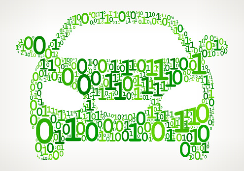Car Binary Code Zero One Vector Illustration Stock Illustration ...