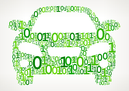Car Binary Code Zero One Vector Illustration Stock Illustration ...