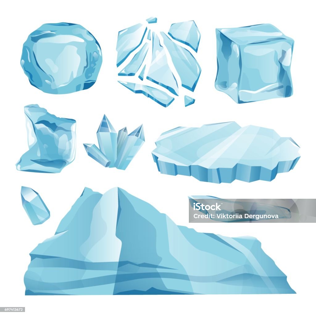 la valeur isolée des calottes glaciaires congères et glaçons eleme - clipart vectoriel de Glace libre de droits