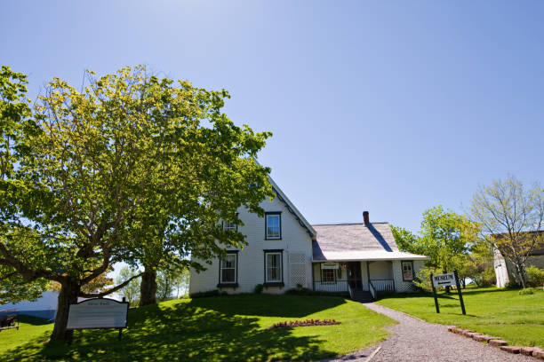 Anne of Green Gables Museum Park Corner, Canada - June 9, 2017. The home of L. M. Montgomery's aunt and uncle, referred to as Silver Bush, has been converted into a museum of the author's life and works. lucy maud montgomery photos stock pictures, royalty-free photos & images