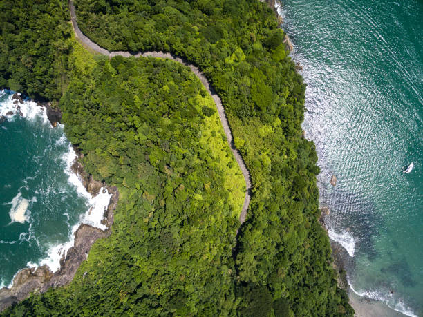 istock Aerial view of island 697420408