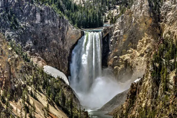 Lower Falls on the North Rim of Yellowstone, USA