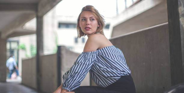 istock Beautiful woman with blond hair 697427054