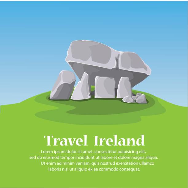 ilustrações, clipart, desenhos animados e ícones de viagens irlanda. brownshill dolmen - dolmen