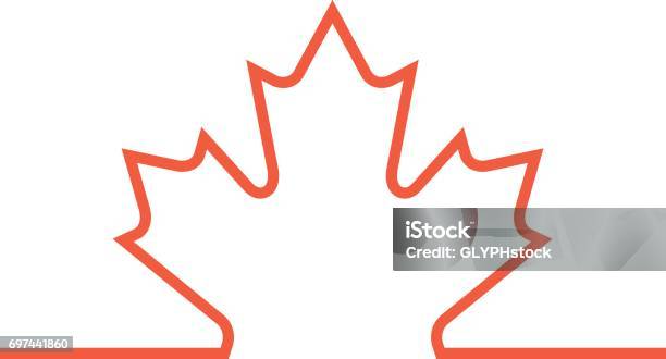 Maple Leaf Outline Stock Illustration - Download Image Now - Canada, Leaf, Autumn