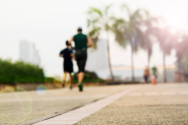 istock Jogging in the park at the morning 697451838